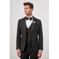 İmza Siyah Yelekli 6 Drop Slim Fit Ceremony Takım Elbise 1001240205 Siyah İmza Siyah Yelekli 6 Drop Slim Fit Ceremony Takım Elbise 1001240205 Siyah