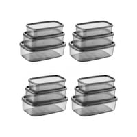 Oval 12 Parça Hava Almaz Sızdırmaz Saklama Kabı Seti Füme 4x 300/500/800 Ml Çok Renkli Oval 12 Parça Hava Almaz Sızdırmaz Saklama Kabı Seti Füme 4x 300/500/800 Ml Çok Renkli