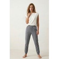 Elemge %100 Pamuk Compact Penye Süprem Kadın Pijama Altı Cepli Regularfit Manşet Paça Esnek Gri Terletmez Elemge %100 Pamuk Compact Penye Süprem Kadın Pijama Altı Cepli Regularfit Manşet Paça Esnek Gri Terletmez