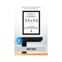 Siyah-20mm-35x50 Cm Mat Pvc Li Camsız Fotoğraf Puzzle Belge Çerçeve Yatay Dikey Asılabilme 74769691