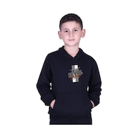 Fyk Kids Kapüşonlu Kanguru Cepli Next Level Baskılı Erkek Çocuk Sweatshirt Siyah Fyk Kids Kapüşonlu Kanguru Cepli Next Level Baskılı Erkek Çocuk Sweatshirt Siyah