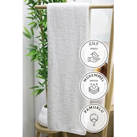 Line Luxury Pamuklu Banyo Havlusu 100x150 - Krem Krem