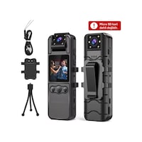 H82 1080P WiFi Vücut Kamerası Full HD Ses ve Video Kayıt Cihazı 180° Döner Lens Gece Görüş 1.3 İnç Ekran H82 1080P WiFi Vücut Kamerası Full HD Ses ve Video Kayıt Cihazı 180° Döner Lens Gece Görüş 1.3 İnç Ekran