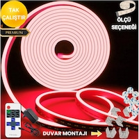 Neon Esnek Şerit Led Tak Çalıştır Kumandalı - Dimmer- Kırmızı 4 M Kırmızı Neon Esnek Şerit Led Tak Çalıştır Kumandalı - Dimmer- Kırmızı 4 M Kırmızı