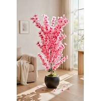 Yapay Pembe Sakura Kiraz Çiçeği Ağacı 120 Cm - Küre Plastik Saksılı 27x33 Cm Saksı Beyaz Yapay Pembe Sakura Kiraz Çiçeği Ağacı 120 Cm - Küre Plastik Saksılı 27x33 Cm Saksı Beyaz