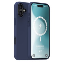Apple Uyumlu iPhone Buff 16 Magsafe Rubber Fit Silikon Kılıf Storm Blue