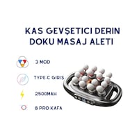 3 Mod Çok Başlıklı Titreşimli Ayarlanabilir Hız Kas Gevşetici Elektrikli Masaj Aleti-1522 Bej 3 Mod Çok Başlıklı Titreşimli Ayarlanabilir Hız Kas Gevşetici Elektrikli Masaj Aleti-1522 Bej
