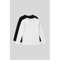 Standart Fit Basic O Yaka 2li Paket Siyah-beyaz Unisex Çocuk T-shirt - 11329 Siyah - Beyaz Standart Fit Basic O Yaka 2li Paket Siyah-beyaz Unisex Çocuk T-shirt - 11329 Siyah - Beyaz