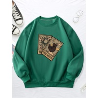 Uyguntarz Unisex Tarot Kart Baskılı Oversize Sweatshirt Yeşil Uyguntarz Unisex Tarot Kart Baskılı Oversize Sweatshirt Yeşil