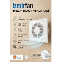 Refined 150 Bd 15 Cm Kapaklı Banyo Wc Aspiratör Havalandırma Fanı Sessiz
