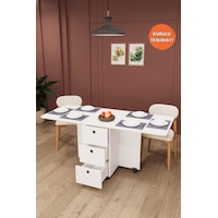 Lüks Katlanır Mutfak Yemek Masası %100 MDF Pratik Çekmeceli Çalışma Masası KM100 Lüks Katlanır Mutfak Yemek Masası %100 MDF Pratik Çekmeceli Çalışma Masası KM100