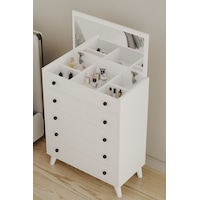 Aeka Ae-4010 Nora 4 Çekmeceli Takı Ve Aksesuar Düzenleyicili Çok Amaçlı Şifonyer 74,2x94,8x32,2 Cm Beyaz Aeka Ae-4010 Nora 4 Çekmeceli Takı Ve Aksesuar Düzenleyicili Çok Amaçlı Şifonyer 74,2x94,8x32,2 Cm Beyaz