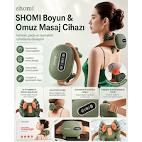 Shomi Md-1832 Şarjlı Yoğurmalı Boyun Ve Sırt Masaj Aleti - Isıtmalı Kulunç Ve Masaj Cihazı Haki Shomi Md-1832 Şarjlı Yoğurmalı Boyun Ve Sırt Masaj Aleti - Isıtmalı Kulunç Ve Masaj Cihazı Haki