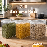 Porsima 421 3lü Sızdırmaz Yiyecek Erzak Saklama Kabı Seti - 2200ml Şeffaf Porsima 421 3lü Sızdırmaz Yiyecek Erzak Saklama Kabı Seti - 2200ml Şeffaf