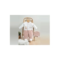 Annora Sevimli Aycık Ve Saksıda Çiçekler Nakışlı Kız Bebek Tulum Açık Pudra Annora Sevimli Aycık Ve Saksıda Çiçekler Nakışlı Kız Bebek Tulum Açık Pudra