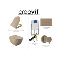 Creavit Fe322 Asma Klozet Ve Gömme Rezervuar Seti Capuccino Mat Creavit Fe322 Asma Klozet Ve Gömme Rezervuar Seti Capuccino Mat
