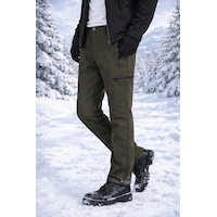 Vatan Tekstil İçi Polarlı Kışlık İthal Softshell Rüzgar Geçirmez Su İtici Kumaş Erkek Pantolon Haki