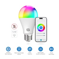 Şımart Akıllı Ampul Wifi Rgb 1100 Lümen Yüksek Parlaklık, Uygulama Kontrollü Beyaz - RGB Şımart Akıllı Ampul Wifi Rgb 1100 Lümen Yüksek Parlaklık, Uygulama Kontrollü Beyaz - RGB