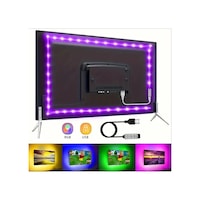 5 Metre Usb Rgb Telefon Kontrollü Mutfak Dolabı Tv Arkası Animasyonlu Şerit Led Parti Amber - Beyaz - Mavi 5 Metre Usb Rgb Telefon Kontrollü Mutfak Dolabı Tv Arkası Animasyonlu Şerit Led Parti Amber - Beyaz - Mavi