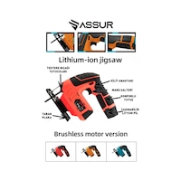 Assur ASR819-02-08 12V Çift Akü Dekupaj Testere Kırmızı Assur ASR819-02-08 12V Çift Akü Dekupaj Testere Kırmızı