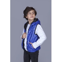 Toontoy Kids Toontoy Erkek Çocuk Kapşonlu Parlak Yelek Saks Toontoy Kids Toontoy Erkek Çocuk Kapşonlu Parlak Yelek Saks