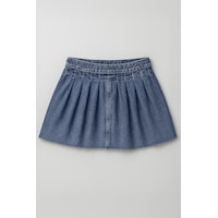 Blue White Kadın Şık Pileli Yazlık Mini Jean Etek Mavi Blue White Kadın Şık Pileli Yazlık Mini Jean Etek Mavi