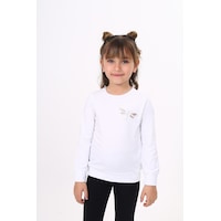 Toontoy Kids Toontoy Kız Çocuk Yusufcuk Nakışlı Tişört Beyaz Toontoy Kids Toontoy Kız Çocuk Yusufcuk Nakışlı Tişört Beyaz