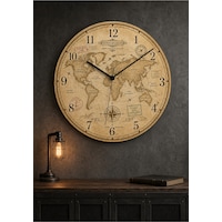 Dünya Haritası Desenli Dekoratif Baskılı Ahşap Duvar Saati 45 Cm Sessiz Akar Mekanizma 866 Çoklu Renkli Dünya Haritası Desenli Dekoratif Baskılı Ahşap Duvar Saati 45 Cm Sessiz Akar Mekanizma 866 Çoklu Renkli