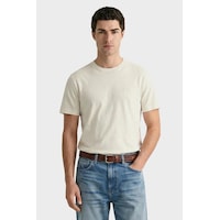 Gant Erkek Krem Bisiklet Yaka Regular Fit T-shirt-14839 Gant Erkek Krem Bisiklet Yaka Regular Fit T-shirt-14839
