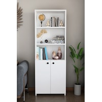 Kapaklı Çok Amaçlı Salon Dolabı 150x50x22 Cm Raflı Kitaplık Dekoratif Depolama Ünitesi Beyaz Kapaklı Çok Amaçlı Salon Dolabı 150x50x22 Cm Raflı Kitaplık Dekoratif Depolama Ünitesi Beyaz