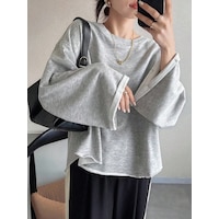 Oversize Kesim Bisiklet Yaka Uzun Kollu Sweatshirt Gri Oversize Kesim Bisiklet Yaka Uzun Kollu Sweatshirt Gri