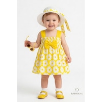 Babyden's Kız Bebek Çiçek Desenli Askılı Elbise Ve Şapka Takımı Pamuklu Yazlık Papatya Desenli Fiyonklu Bebek Elbisesi Sarı Babyden's Kız Bebek Çiçek Desenli Askılı Elbise Ve Şapka Takımı Pamuklu Yazlık Papatya Desenli Fiyonklu Bebek Elbisesi Sarı