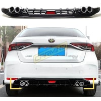 Carmind Toyota Corolla Uyumlu Uyumlu Arka Tampon Difüzörü Piano Black 2019-2021 Carmind Toyota Corolla Uyumlu Uyumlu Arka Tampon Difüzörü Piano Black 2019-2021