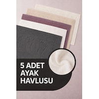 Isessia 5 Adet %100 Pamuk En Iyi Emici Ayak Havlusu : Konforlu Banyo Paspası 50x70cm Terra Çok Renkli