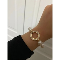 Çeyrek Altın Uyumlu İncili Bileklik 12mm 1773 Renkli Çeyrek Altın Uyumlu İncili Bileklik 12mm 1773 Renkli