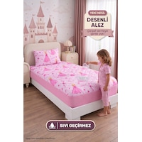 Prenses Desen Tek Kişilik Kapitone Fitted Su Sıvı Geçirmez Yatak Alezi Seti 1 Adet Yastık Kılıflı Pembe Prenses Desen Tek Kişilik Kapitone Fitted Su Sıvı Geçirmez Yatak Alezi Seti 1 Adet Yastık Kılıflı Pembe