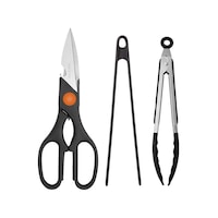 3 Lü Mutfak Seti Mutfak Makası + Silikon Kızartma Maşası 29 Cm + Silikon Uçlu Çelik Maşa 23 Cm Siyah 3 Lü Mutfak Seti Mutfak Makası + Silikon Kızartma Maşası 29 Cm + Silikon Uçlu Çelik Maşa 23 Cm Siyah