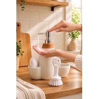 Porsima 5310825 Tezgah Üstü Beyaz Sıvı Sabunluk Fırçalı Süngerli Porselen Sabunluk 700ml 28cm Porsima 5310825 Tezgah Üstü Beyaz Sıvı Sabunluk Fırçalı Süngerli Porselen Sabunluk 700ml 28cm