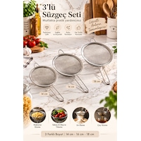 Porsima 4528 Paslanmaz Çelik 3'lü Tel Süzgeç Seti Un Eleği, Çay, Un & Unlu Mamul Süzgeci 14-16-18 Cm Porsima 4528 Paslanmaz Çelik 3'lü Tel Süzgeç Seti Un Eleği, Çay, Un & Unlu Mamul Süzgeci 14-16-18 Cm