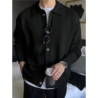 Tarz Cool Düğme Detaylı Regular Fit Hırka Siyah Tarz Cool Düğme Detaylı Regular Fit Hırka Siyah