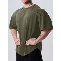 Genius Store Genius Erkek Spor Tişört Oversize Fitness & Gym Antrenman Tişörtü Haki Genius Store Genius Erkek Spor Tişört Oversize Fitness & Gym Antrenman Tişörtü Haki