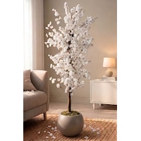 Cihan Çiçekçilik Yapay Beyaz Bahar Dalı Ağacı 160cm- 27x33 Cm Küre Saksılı Kahverengi Cihan Çiçekçilik Yapay Beyaz Bahar Dalı Ağacı 160cm- 27x33 Cm Küre Saksılı Kahverengi