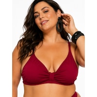 Büyük Beden Luplu Toparlayıcı Sabit Pedli Ayarlanabilir Askılı Kadın Bikini Üstü Kırmızı Büyük Beden Luplu Toparlayıcı Sabit Pedli Ayarlanabilir Askılı Kadın Bikini Üstü Kırmızı
