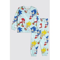 Zuzunga The Hedgehog Super Sonic Desenli %100 Pamuk Çocuk Pijama Takımı Mint Zuzunga The Hedgehog Super Sonic Desenli %100 Pamuk Çocuk Pijama Takımı Mint