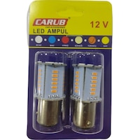 Carub 12V 1016 Çift Duy Çakar & Kayar Modlu Led Ampul 30 SMD Ledli Park Fren Ampulü 2'li Set Turuncu Carub 12V 1016 Çift Duy Çakar & Kayar Modlu Led Ampul 30 SMD Ledli Park Fren Ampulü 2'li Set Turuncu