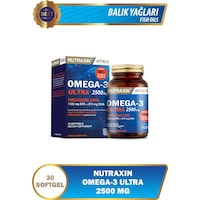 Nutraxin Omega3 Ultra 2500 Mg 30 Softjel - Balık Yağı, EPA 1125, DHA 875 Mg Nutraxin Omega3 Ultra 2500 Mg 30 Softjel - Balık Yağı, EPA 1125, DHA 875 Mg
