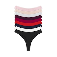 Cottonhill Basic Pamuklu Kadın Tanga Külot 9'lu Paket Renkli-8 Çok Renkli Cottonhill Basic Pamuklu Kadın Tanga Külot 9'lu Paket Renkli-8 Çok Renkli