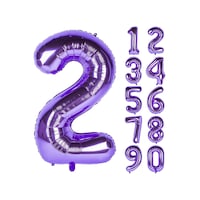 2 İki Rakam Mor Folyo Balon 32"-34" Inc 80 cm 2 İki Rakam Mor Folyo Balon 32"-34" Inc 80 cm