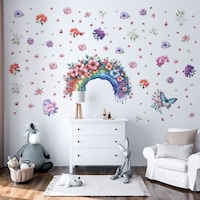 Gökkuşağı Suluboya Duvar Sticker Seti - Mat, Sökülebilir, Çocuk Odası Dekoru 100 X 125 Gökkuşağı Suluboya Duvar Sticker Seti - Mat, Sökülebilir, Çocuk Odası Dekoru 100 X 125