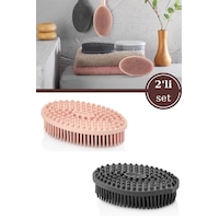 2 Adet Vücut Masaj Fırçası, Çift Taraflı Sırt Kese Banyo Duş Bebek Masaj Yumuşak Fırça Füme+pembe Çok Renkli 2 Adet Vücut Masaj Fırçası, Çift Taraflı Sırt Kese Banyo Duş Bebek Masaj Yumuşak Fırça Füme+pembe Çok Renkli